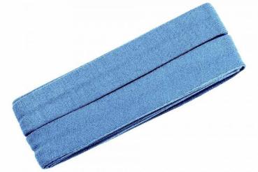 Oaki Doki Jersey Schrägband gefalzt 3m Coupon Mittelblau